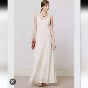 Anthropologie‎ Piper Gore Carris Cream Lace Sleeveless Maxi Dress - Wedding
